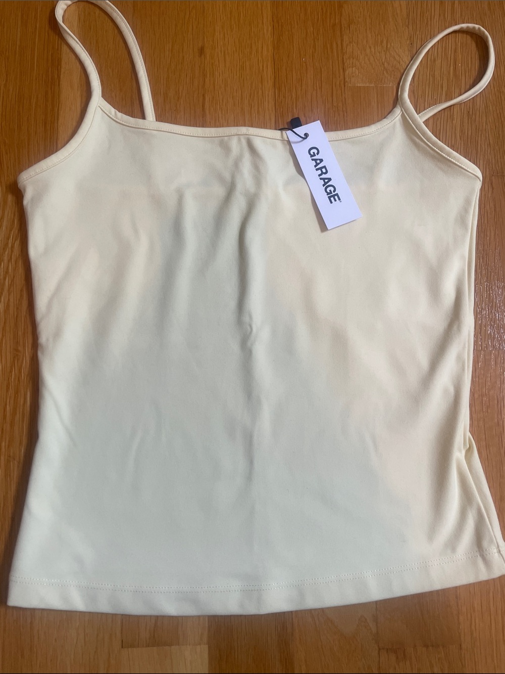 NWT New with Tags GARAGE Women’s Anse Flower Light Yellow Scoop Cami Tank Top